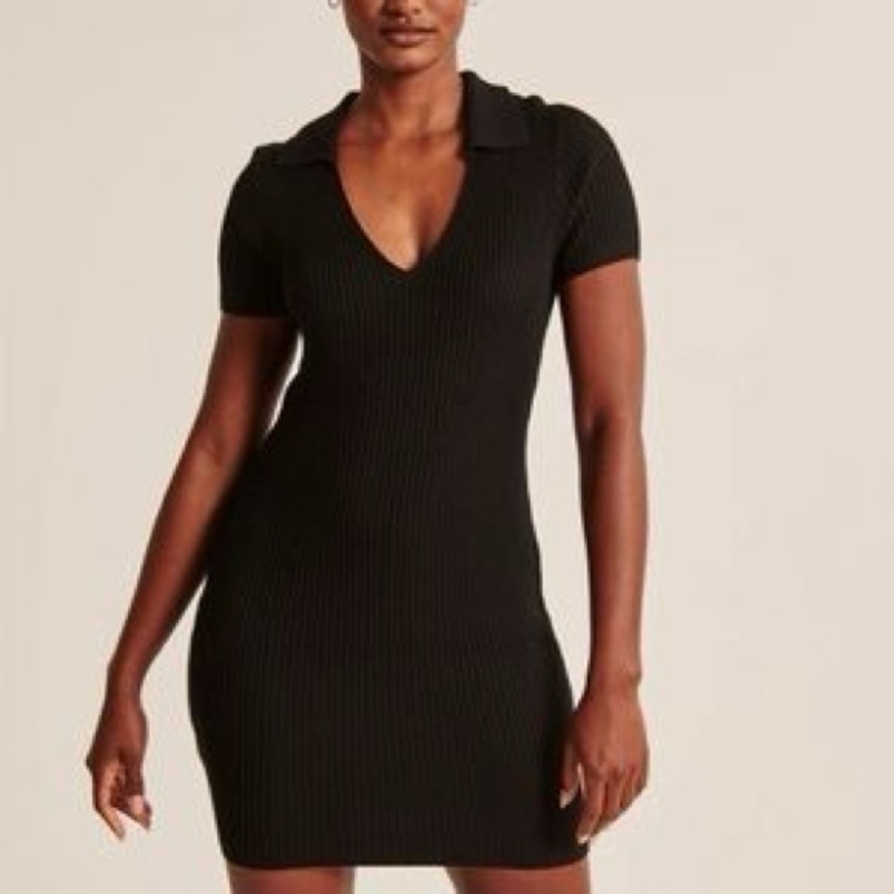 Abercrombie Collared Knit Black Dress